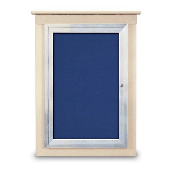 Single Door Enclosed Letterboard, 60"x42", UV1306TB-BLACK-GREY
